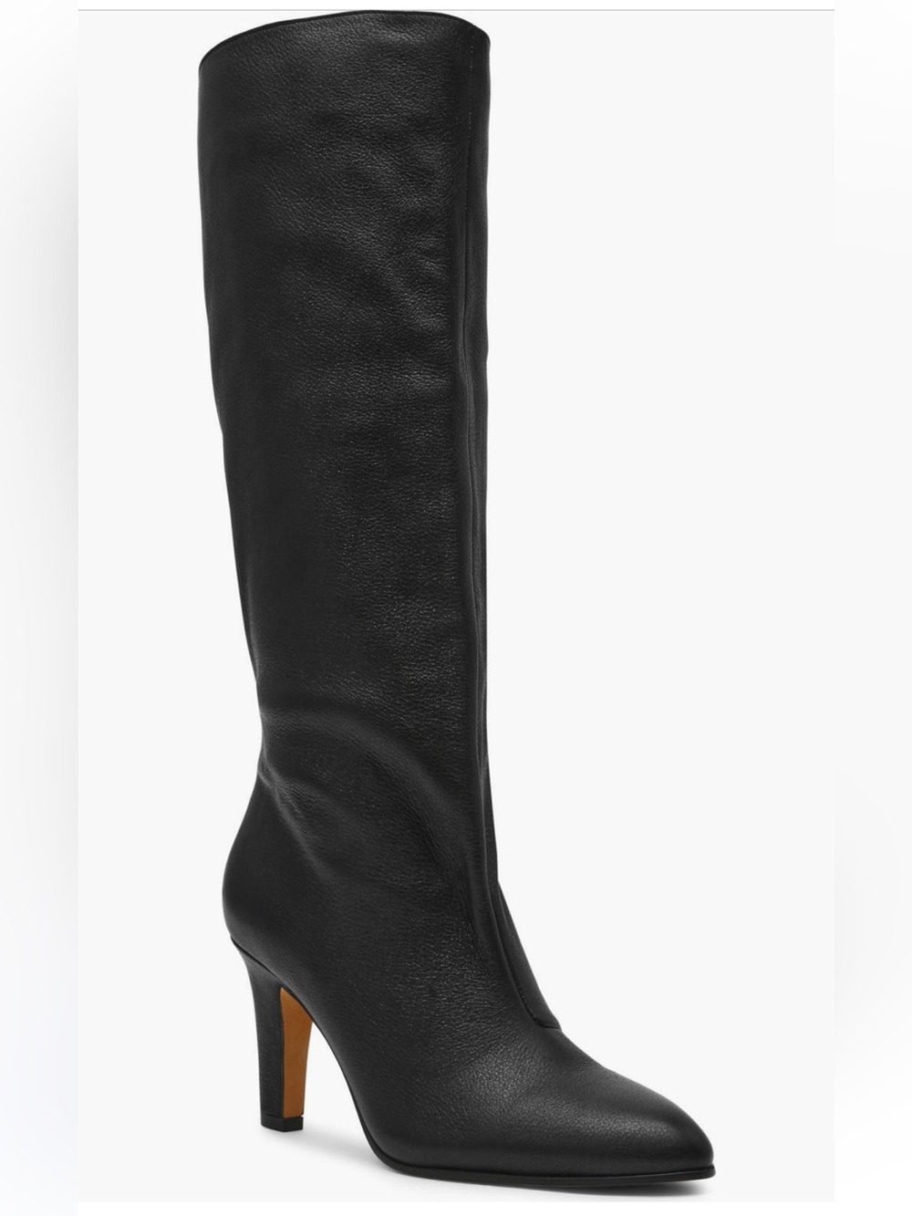 Steve Madden Rizk Women's Black Knee-High Leather 3”Heeled Boot NWB